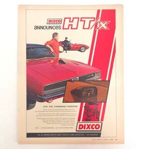 Vintage Dodge Charger Corvette Print Ad Performance Garage Wall Car Show Display